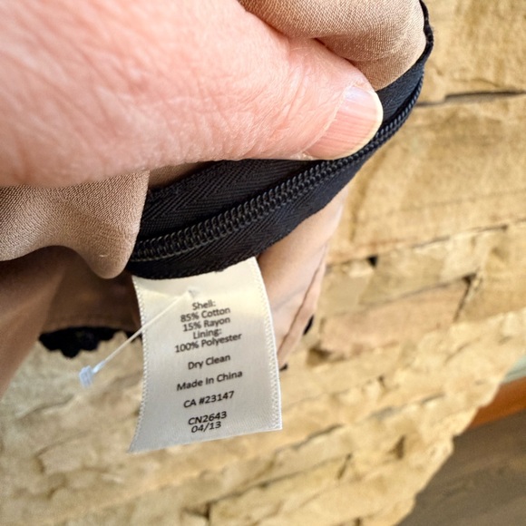 Elegant Black Cotton Lace Talbots Top with Nude Lining. Cap sleeves - Picture 3 of 5